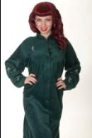 Green Button Up House Coat With Embroidery 50% OFF