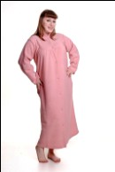Peach Button Up House Coat With Embroidery 50% OFF