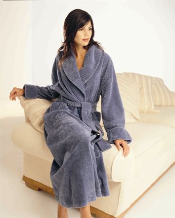 Fluffy Cotton Chenille Shawl Collar Dressing Gown
