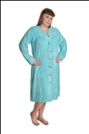 Aqua Button Up Chenille Dressing Gown 60% OFF