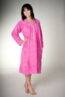 Fuscia Button Up Chenille Dressing Gown 60% OFF
