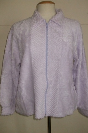 Zip Up Chenille Bed Jacket in Lilac