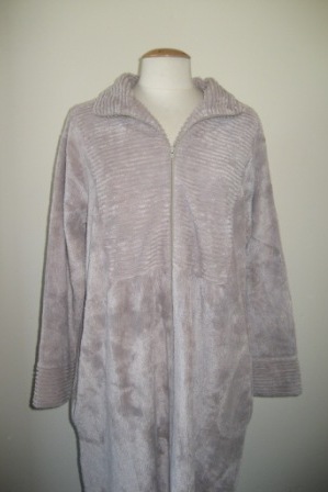 Zip Up Chenille Dressing Gown In Mink