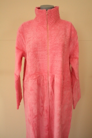 Zip Up Chenille Dressing Gown In Fuchsia