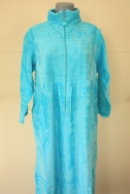 Turquoise Zip Chenille Dressing Gown 60% OFF